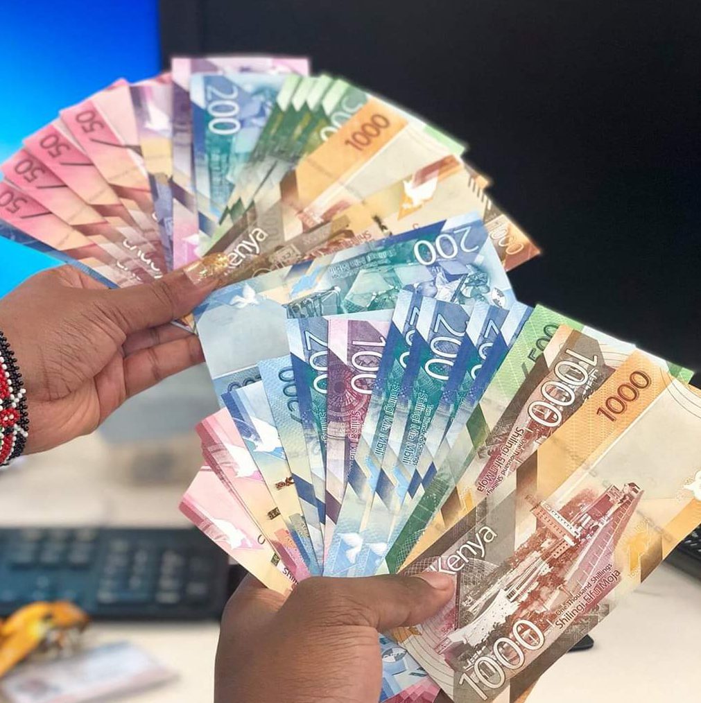 Kenyan shilling notes representing quick loan disbursements